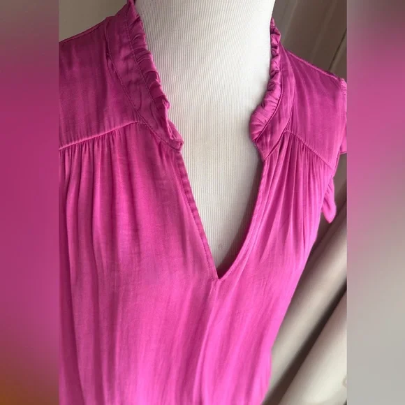 RACHEL Rachel Roy Fuchsia Ruffle Blouse in XL *fits like Large - Picture 3 of 6
